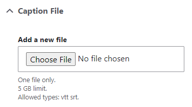 Adding a new caption file